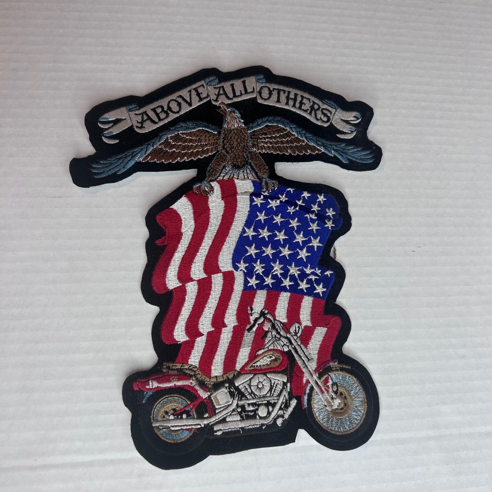 Above All Others Biker Patch Large American Flag Eagle Motorcycle Back Patch